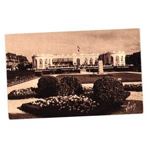 Deauville France Casino Gardens Vintage Postcard Braun Co Intaglio Printing